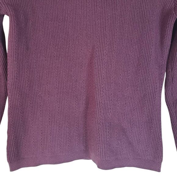 Express Novelty Button Long Sleeve Turtle Neck Pullover Sweater Burgundy Medium - Picture 4 of 14